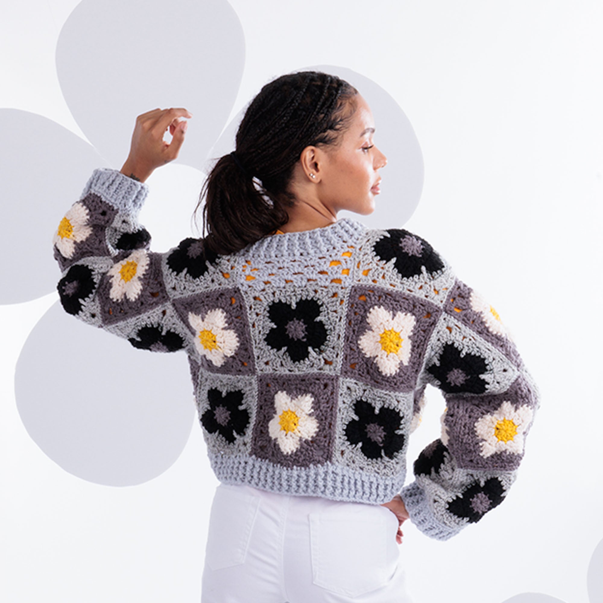 Free Easy Red Heart Flower Power Crochet Wrap Cardigan Pattern