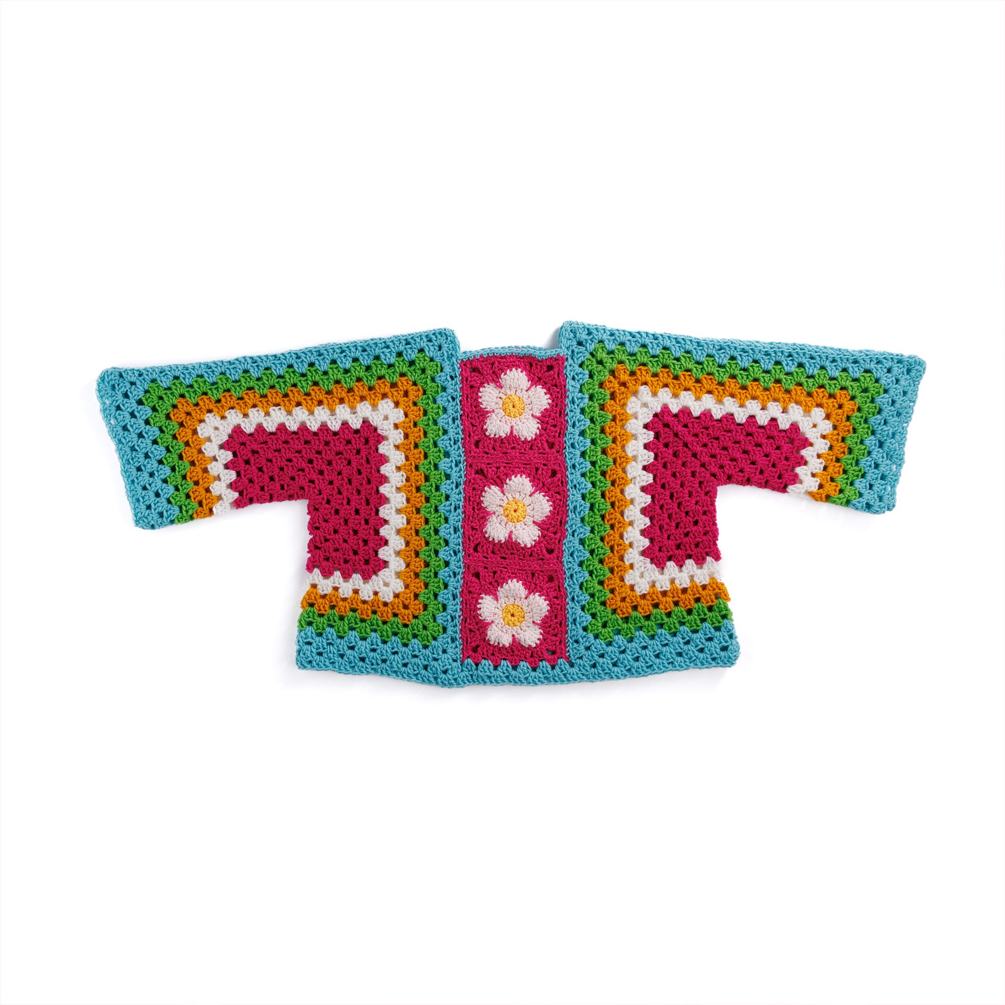 Free Easy Red Heart Blooming Hexi Crochet Pullover Pattern