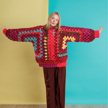 Red Heart Love My Crochet Hexi Colorful Pullover Red Heart Love My Crochet Hexi Colorful Pullover