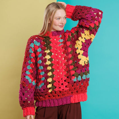 Red Heart Love My Crochet Hexi Colorful Pullover Red Heart Love My Crochet Hexi Colorful Pullover