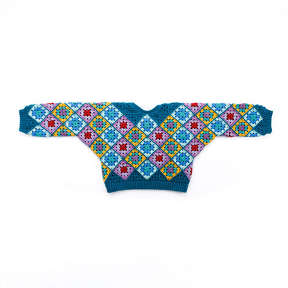 Red Heart Grannies On-a-Bias Crochet Pullover Red Heart Grannies On-a-Bias Crochet Pullover