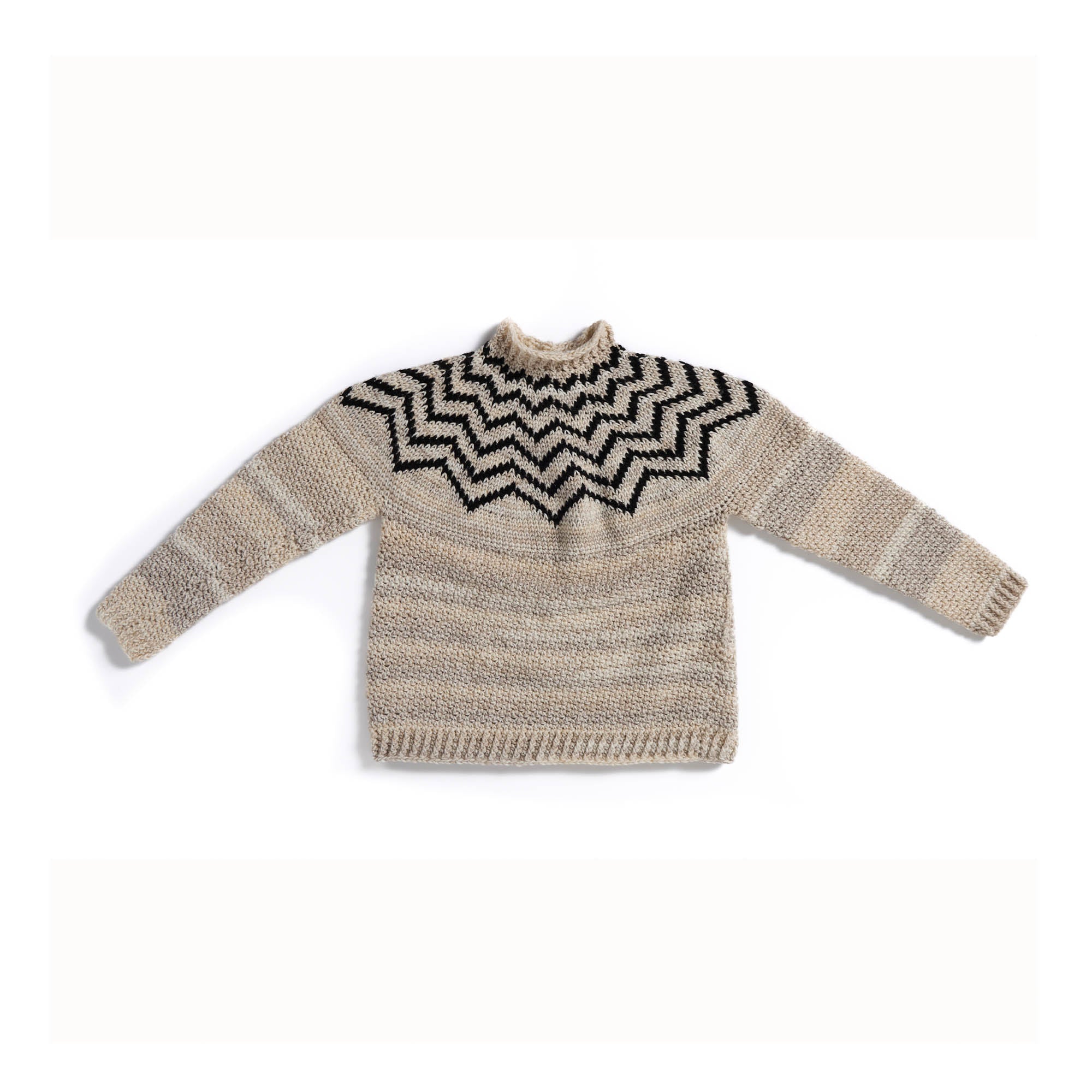 Free Intermediate Red Heart Moonbeam Yoke Crochet Sweater Pattern
