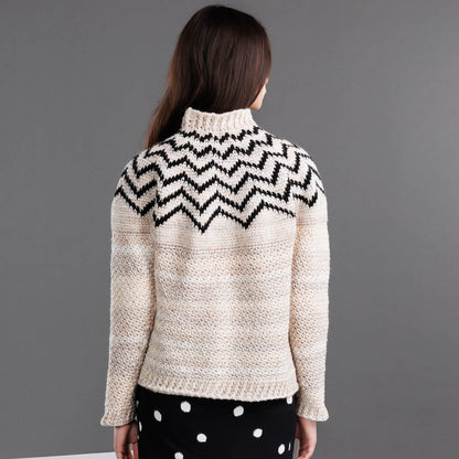 Red Heart Moonbeam Yoke Crochet Sweater Red Heart Moonbeam Yoke Crochet Sweater