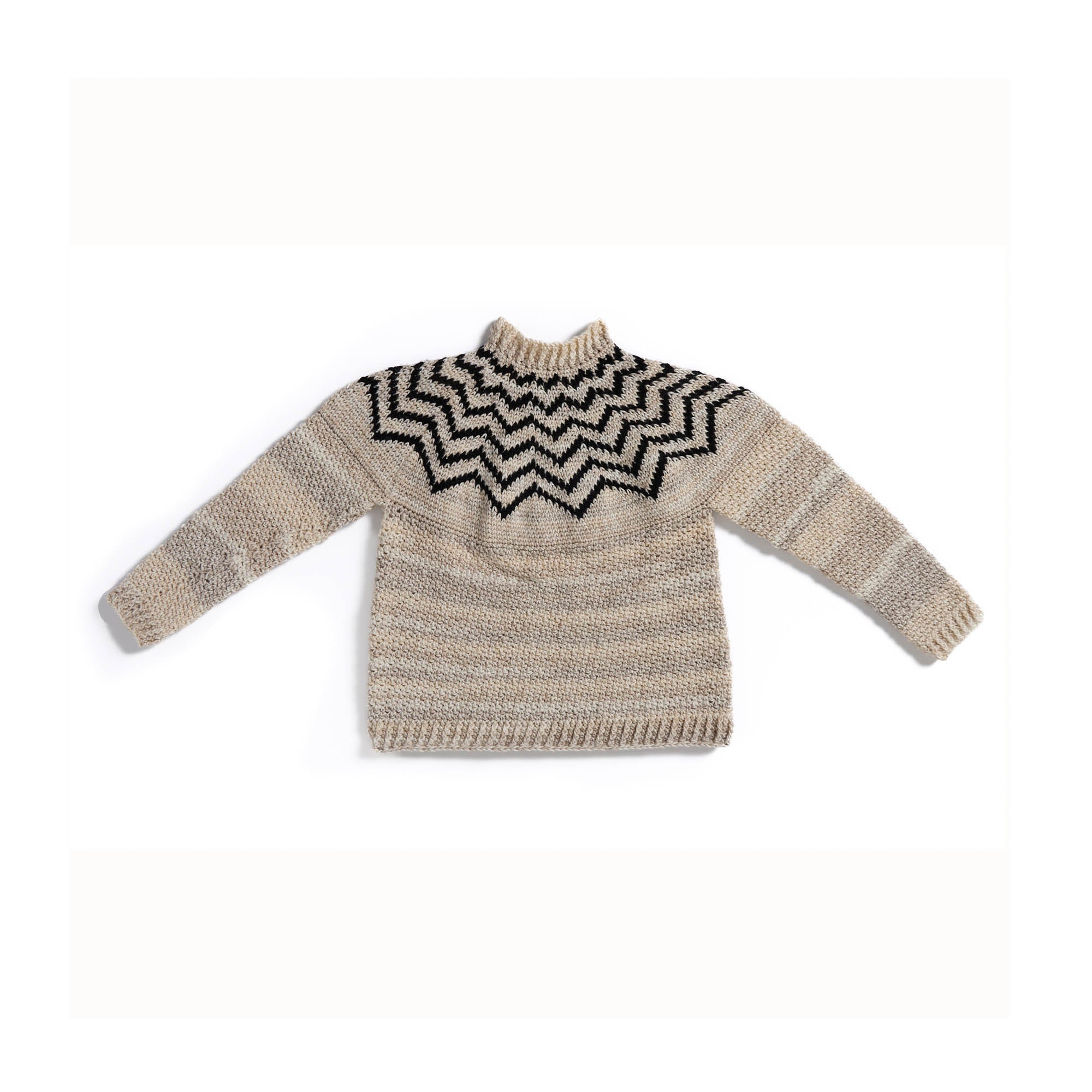 Free Intermediate Red Heart Moonbeam Yoke Crochet Sweater Pattern