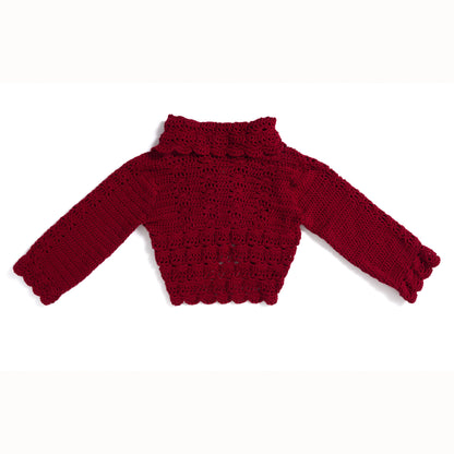 Red Heart Lace Trim Crochet Cardigan Red Heart Lace Trim Crochet Cardigan