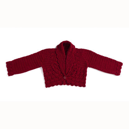 Red Heart Lace Trim Crochet Cardigan Red Heart Lace Trim Crochet Cardigan