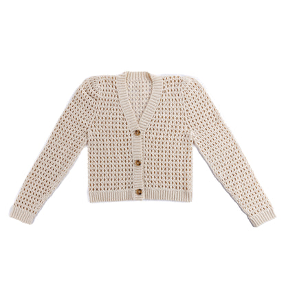 Red Heart Mesh-mellow Crochet Cardigan Red Heart Mesh-mellow Crochet Cardigan