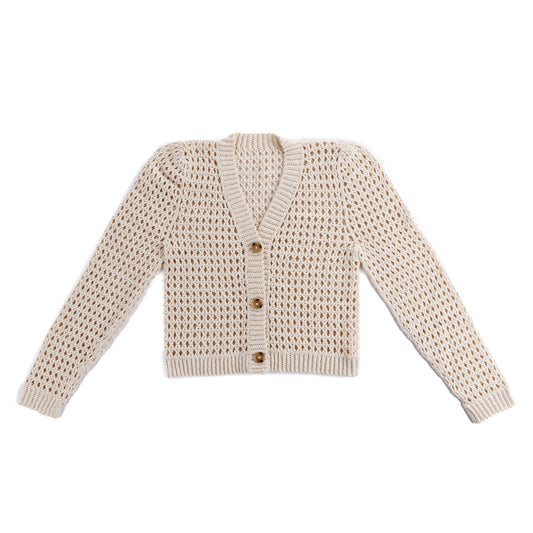 Red Heart Mesh-mellow Crochet Cardigan