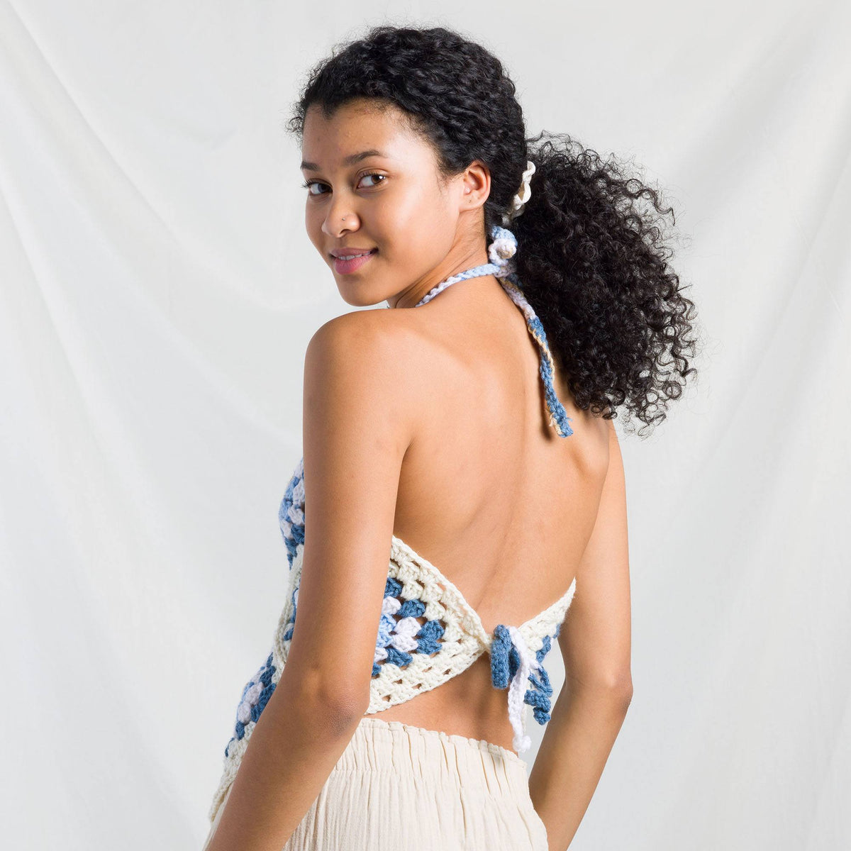 Crochet Top made in Red Heart All in One Granny Square","Super Saver Yarn