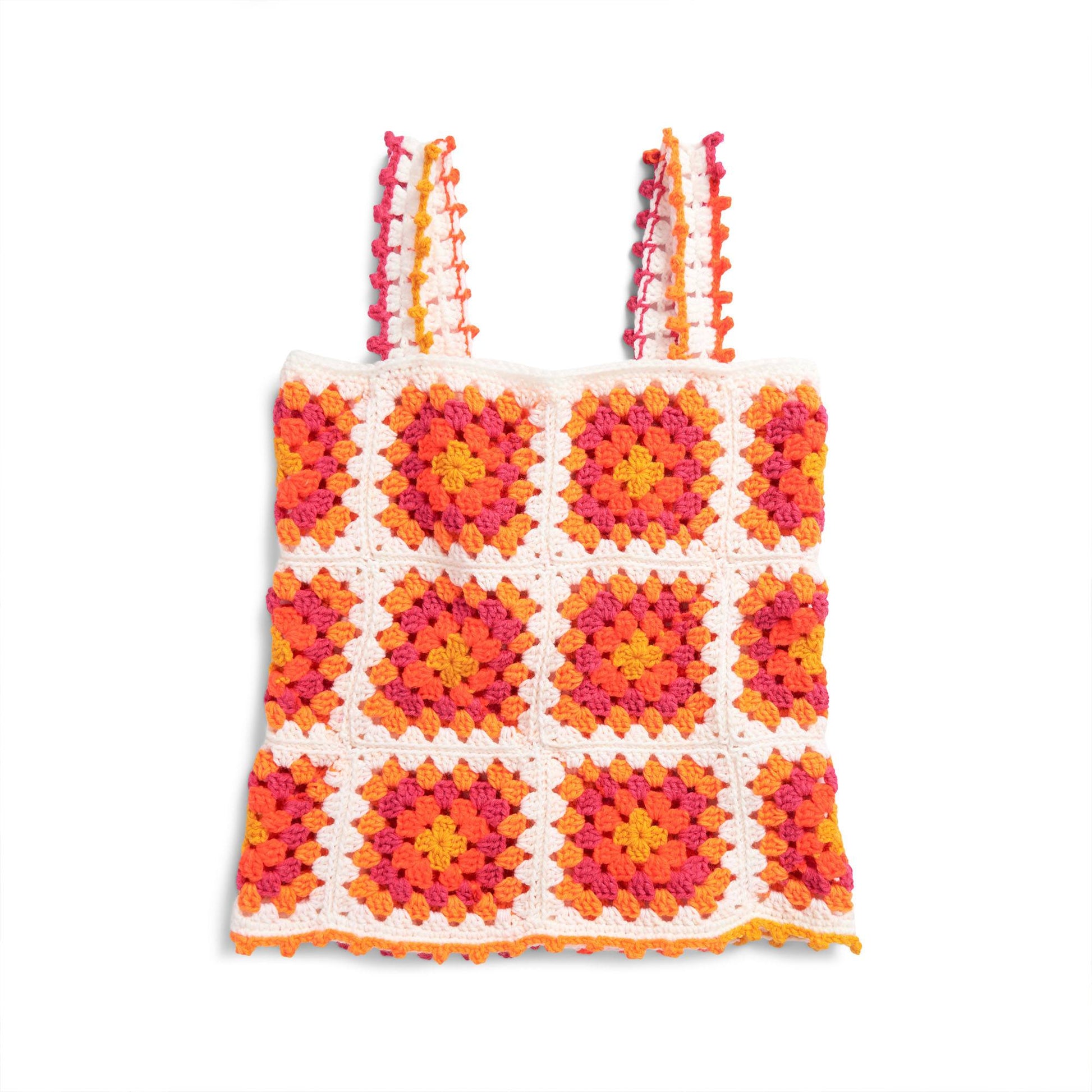 Free Red Heart Crochet Granny Picot Edged Tank Pattern