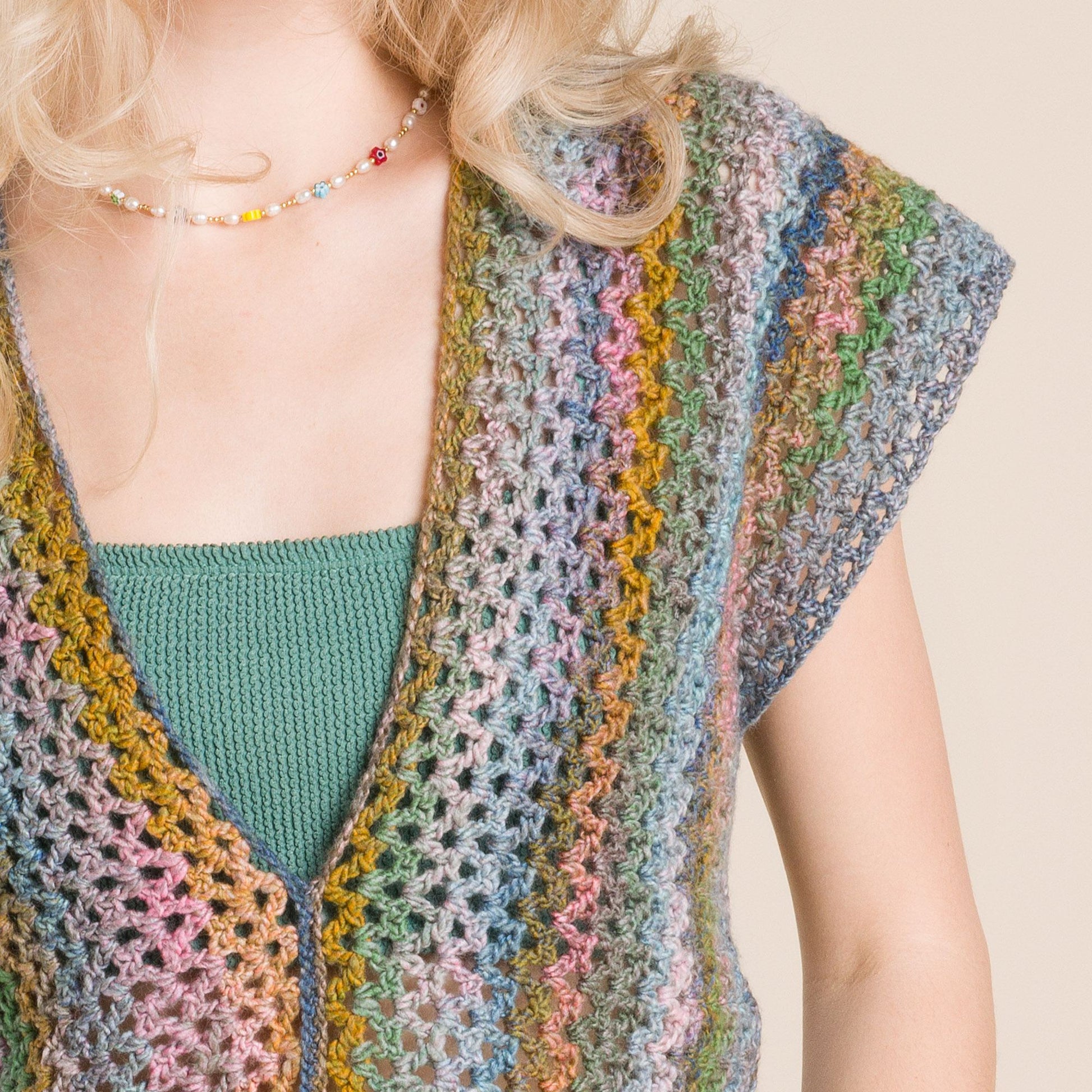 Free Easy Red Heart Crochet Rustic Summer Vest Pattern | Yarnspirations