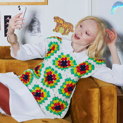 Red Heart Best in Vest Crochet T-shirt Crochet T-shirt made in Red Heart All in One Granny Square Yarn