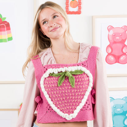 Red Heart Sweet Berry Crochet Tabard Vest Red Heart Sweet Berry Crochet Tabard Vest