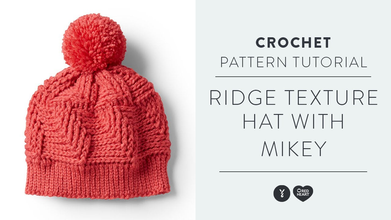 Red Heart Crochet Ridge Texture Hat & Cowl
