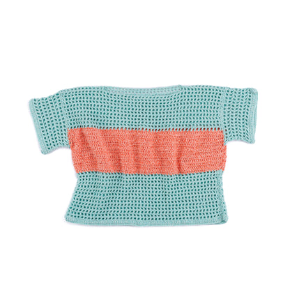 Red Heart Boxy Stripe Crochet T-Shirt Red Heart Boxy Stripe Crochet T-Shirt