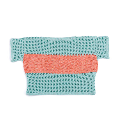 Red Heart Boxy Stripe Crochet T-Shirt Red Heart Boxy Stripe Crochet T-Shirt