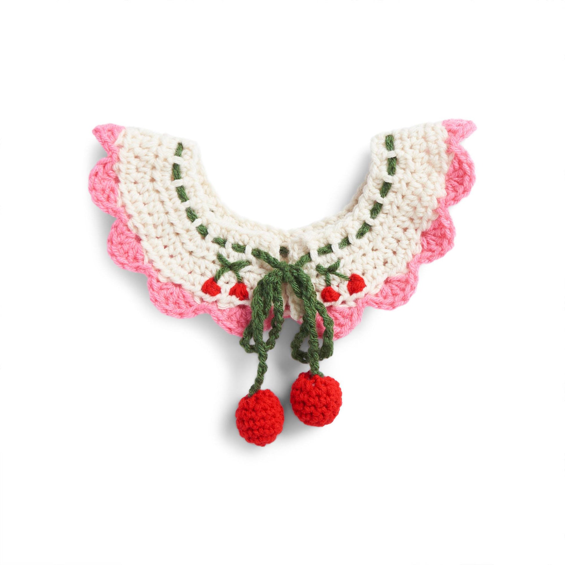 Free Red Heart Cheery Cherry Crochet Collar Pattern