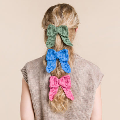 Red Heart Crochet Put a Bow On It Hair Clip Sage