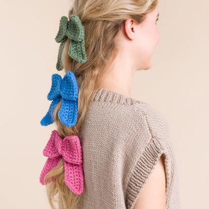 Red Heart Crochet Put a Bow On It Hair Clip Light Raspberry