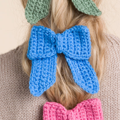Red Heart Crochet Put a Bow On It Hair Clip Delft Blue
