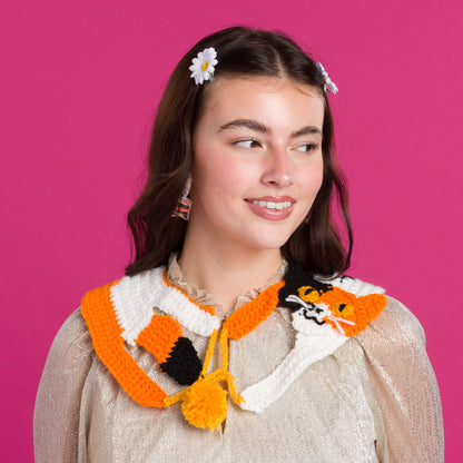 Red Heart Crochet Calico Cat Collar Red Heart Crochet Calico Cat Collar