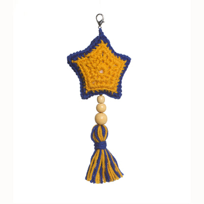 Red Heart Shooting Star Crochet Bag Charm Version 2