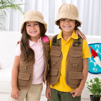 Red Heart Crochet Safari Vest Crochet Vest made in Red Heart Super Saver Yarn