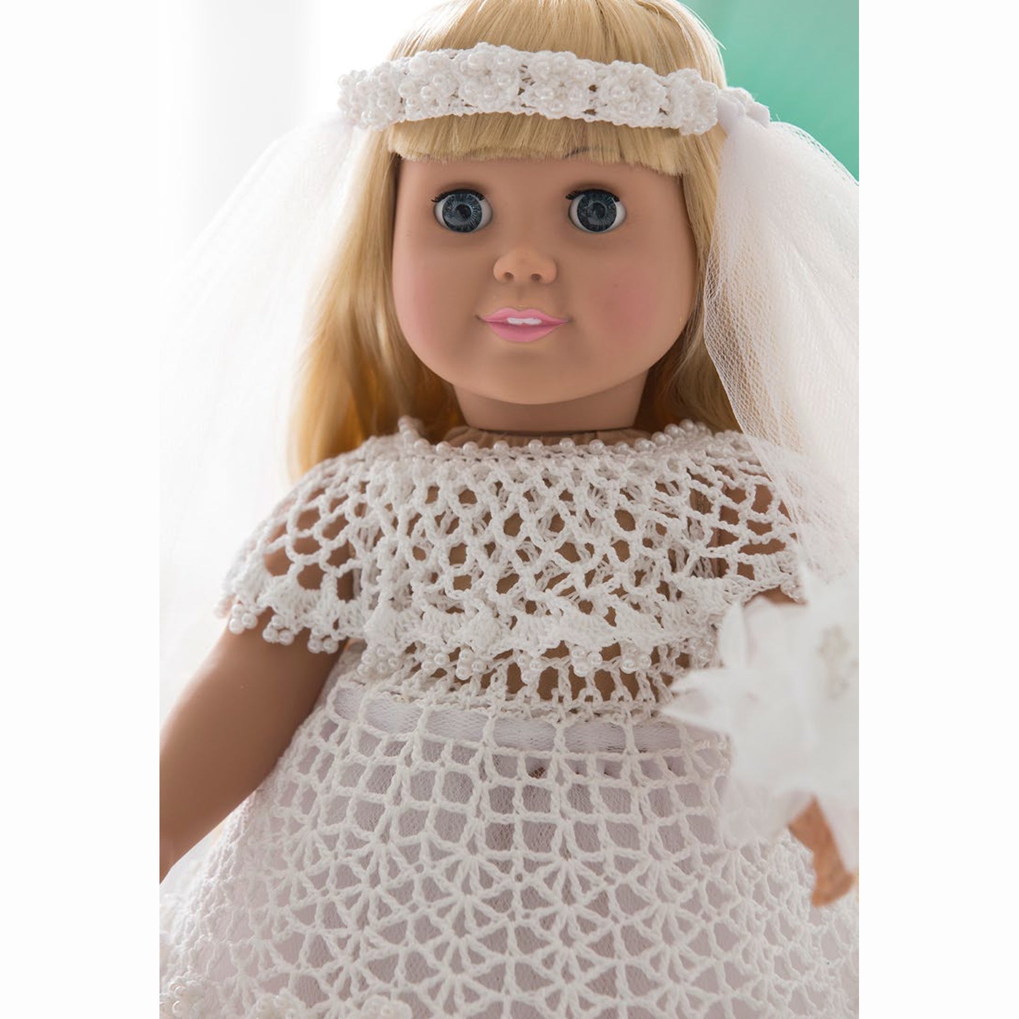 crochet doll dress Dolls Pattern, 15" Doll, Southern Belle Dress, Instant Download Crochet this dress for a 11.5 doll with our pattern Free Experienced Red Heart Wedding