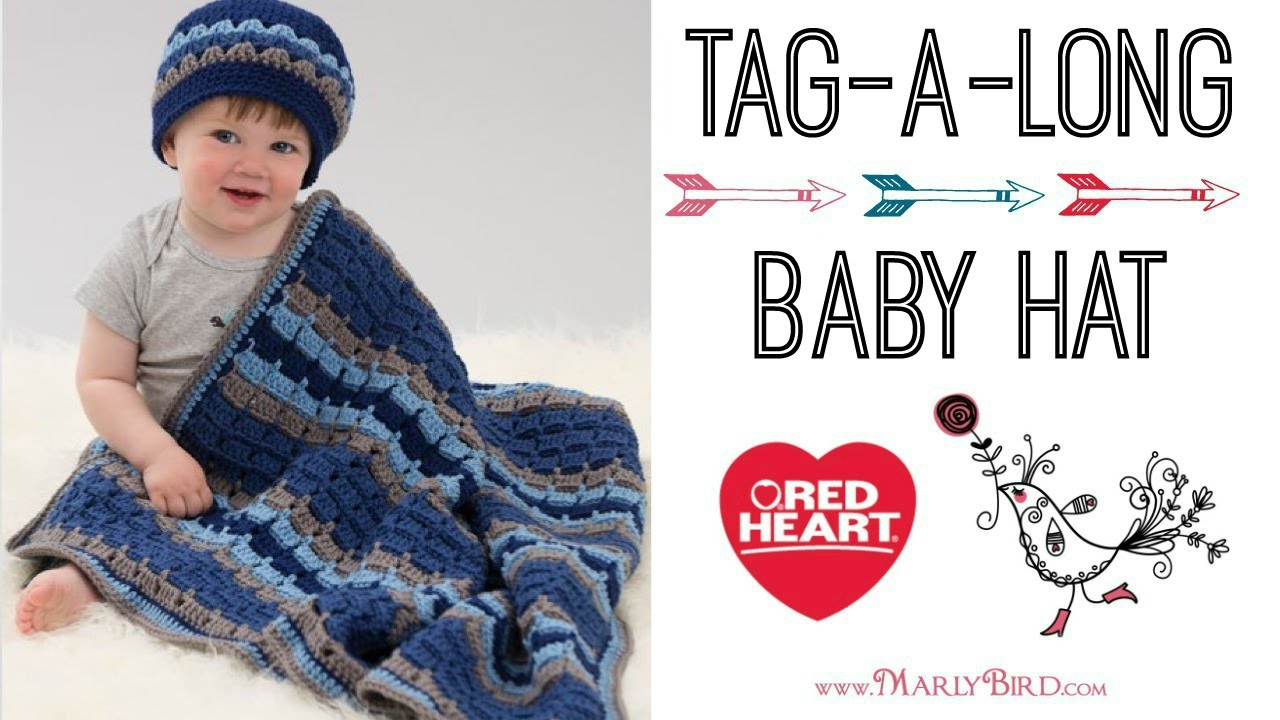 Red Heart Tag-A-Long Crochet Blanket & Hat