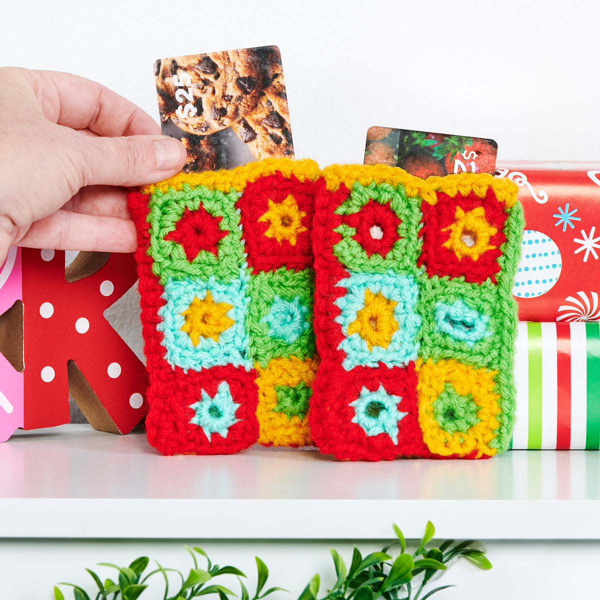 Crochet Gift Card Sleeve made in Red Heart Super Saver Yarn