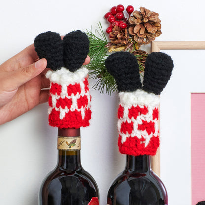 Red Heart Santa's Stuck! Crochet Bottle Toppers Red Heart Santa's Stuck! Crochet Bottle Toppers