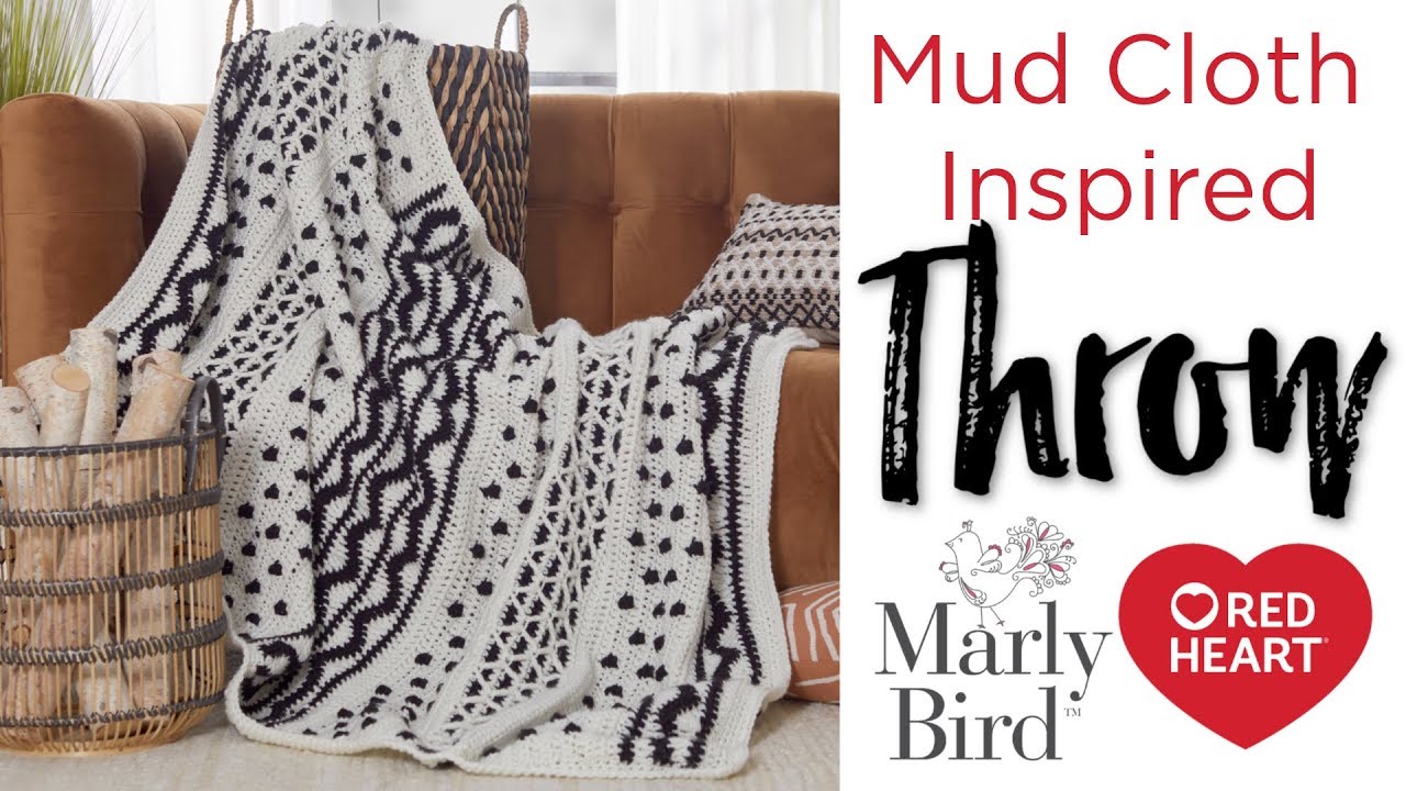 Red Heart Mud Cloth Inspired Throw Crochet