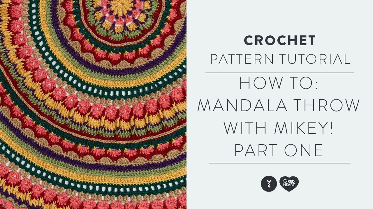 Red Heart Circular Fall Mandala Throw Crochet