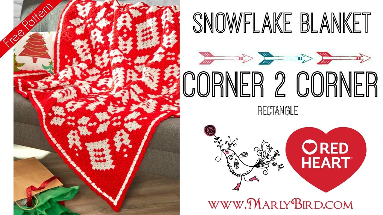 Red Heart Corner-to-Corner Snowflake Crochet Blanket