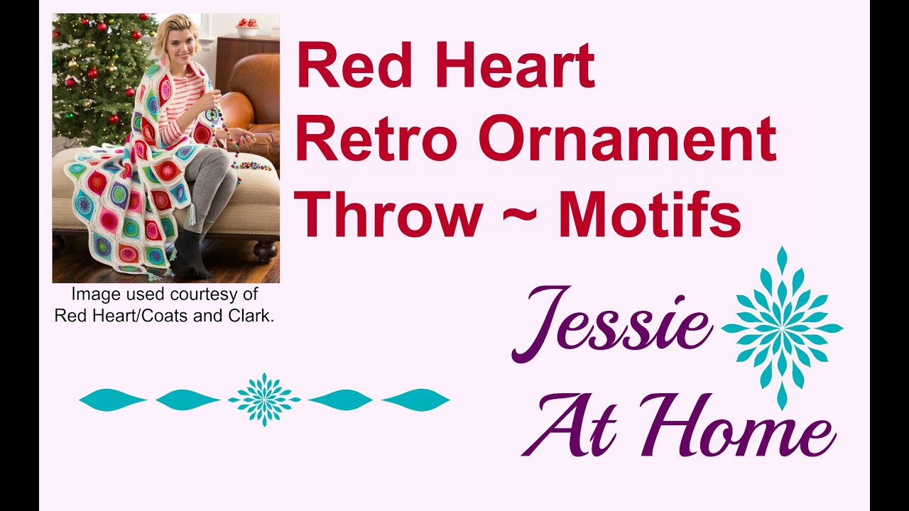 Red Heart Retro Ornament Throw Crochet