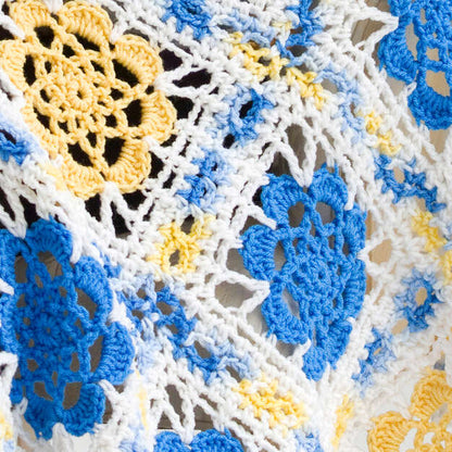 Red Heart Crochet French Country Flower Throw Crochet Throw made in Red Heart Super Saver Jumbo Yarn