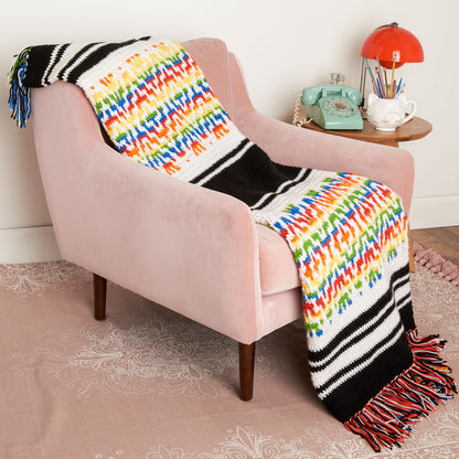 Red Heart Nordic Stripes Crochet Blanket Super Saver O'Go