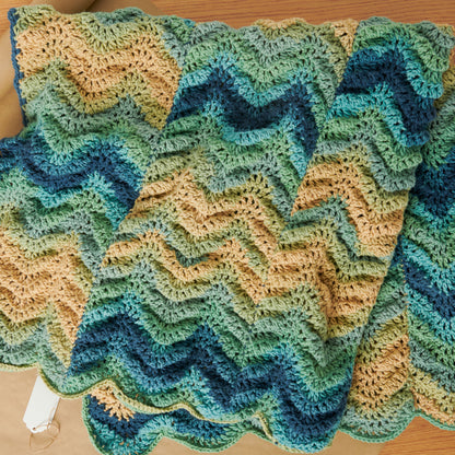 Red Heart Ripple Sutherland Strips Crochet Throw Red Heart Ripple Sutherland Strips Crochet Throw