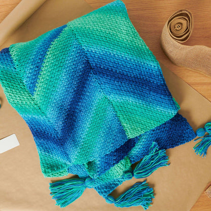 Red Heart Zig Zag Stripes Crochet Blanket Crochet  made in Red Heart Super Saver Ombre yarn