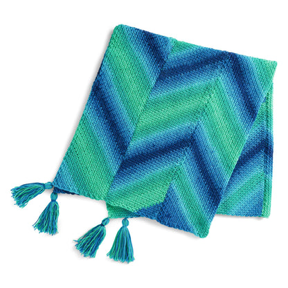 Red Heart Zig Zag Stripes Crochet Blanket Crochet  made in Red Heart Super Saver Ombre yarn