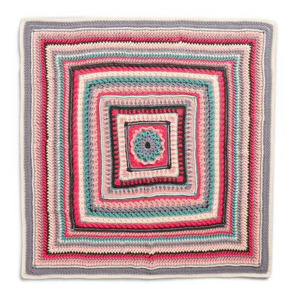 Red Heart Crochet Study of Determination Afghan Flower Vase