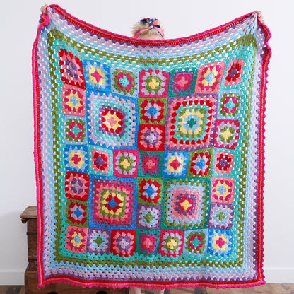 Red Heart Bright Granny Crochet Throw Crochet Throw made in Red Heart Super Saver Yarn