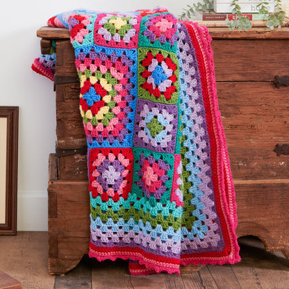 Red Heart Bright Granny Crochet Throw Crochet Throw made in Red Heart Super Saver Yarn