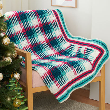 Red Heart Crochet Plaid Blanket Crochet Blanket made in Red Heart Super Saver Yarn