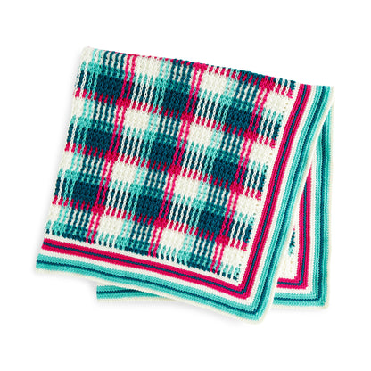 Red Heart Crochet Plaid Blanket Crochet Blanket made in Red Heart Super Saver Yarn