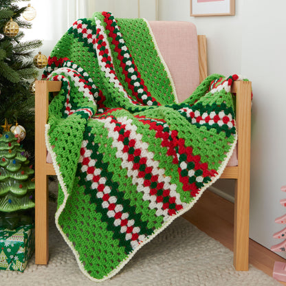 Red Heart Crochet Christmas at Granny's Blanket Crochet Blanket made in Red Heart Super Saver Yarn