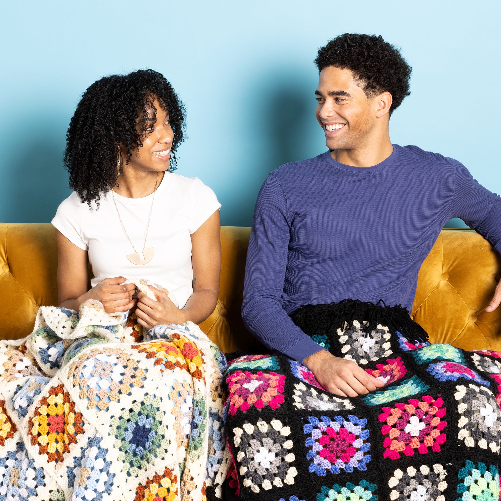 Free Easy Red Heart Fiesta Fringe Granny Square Blanket Crochet