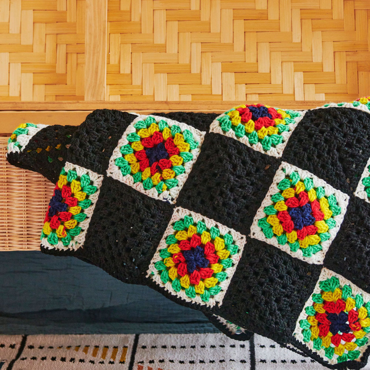 Crochet Blanket made in Red Heart All in One Granny Square Yarn