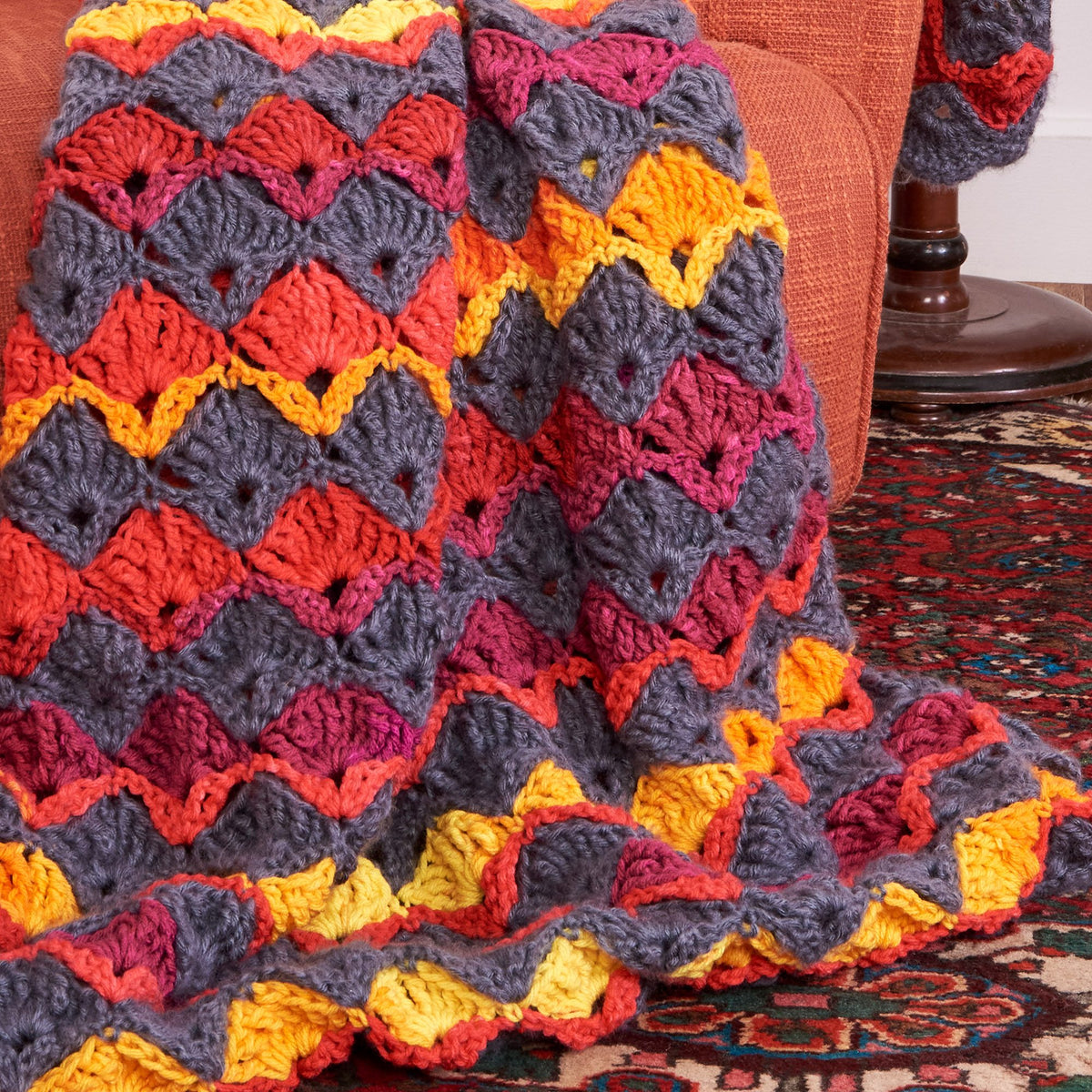 Crochet Afghan made in Red Heart Super Saver Brushed Yarn