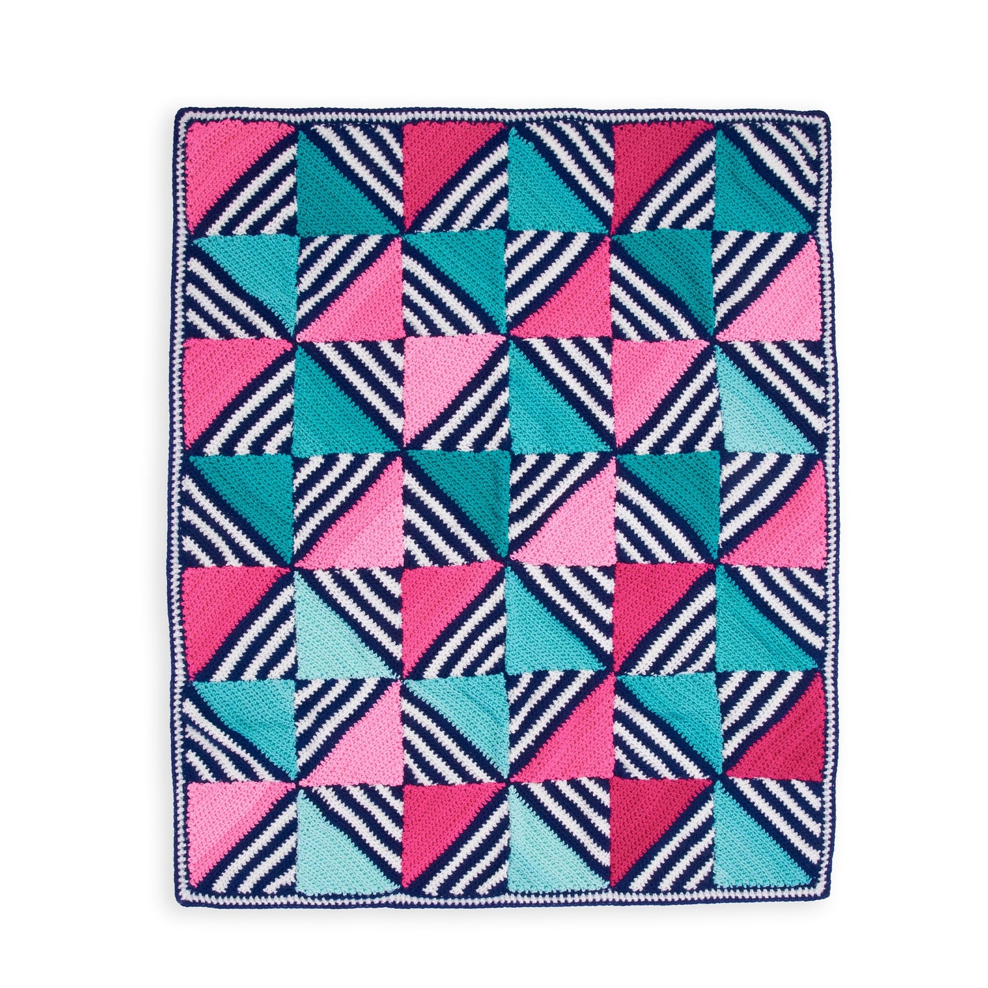 Free Easy Red Heart Patchwork Prism Crochet Blanket Pattern